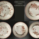 "Carmen" - 5 flat plates ø 23.5cm ironstone Sarreguemines U&C