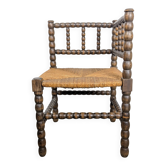 Chaise d'angle en bois tourné
