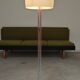 Chrome metal floor lamp opaline triplex Lidokov ex Czechoslovakia