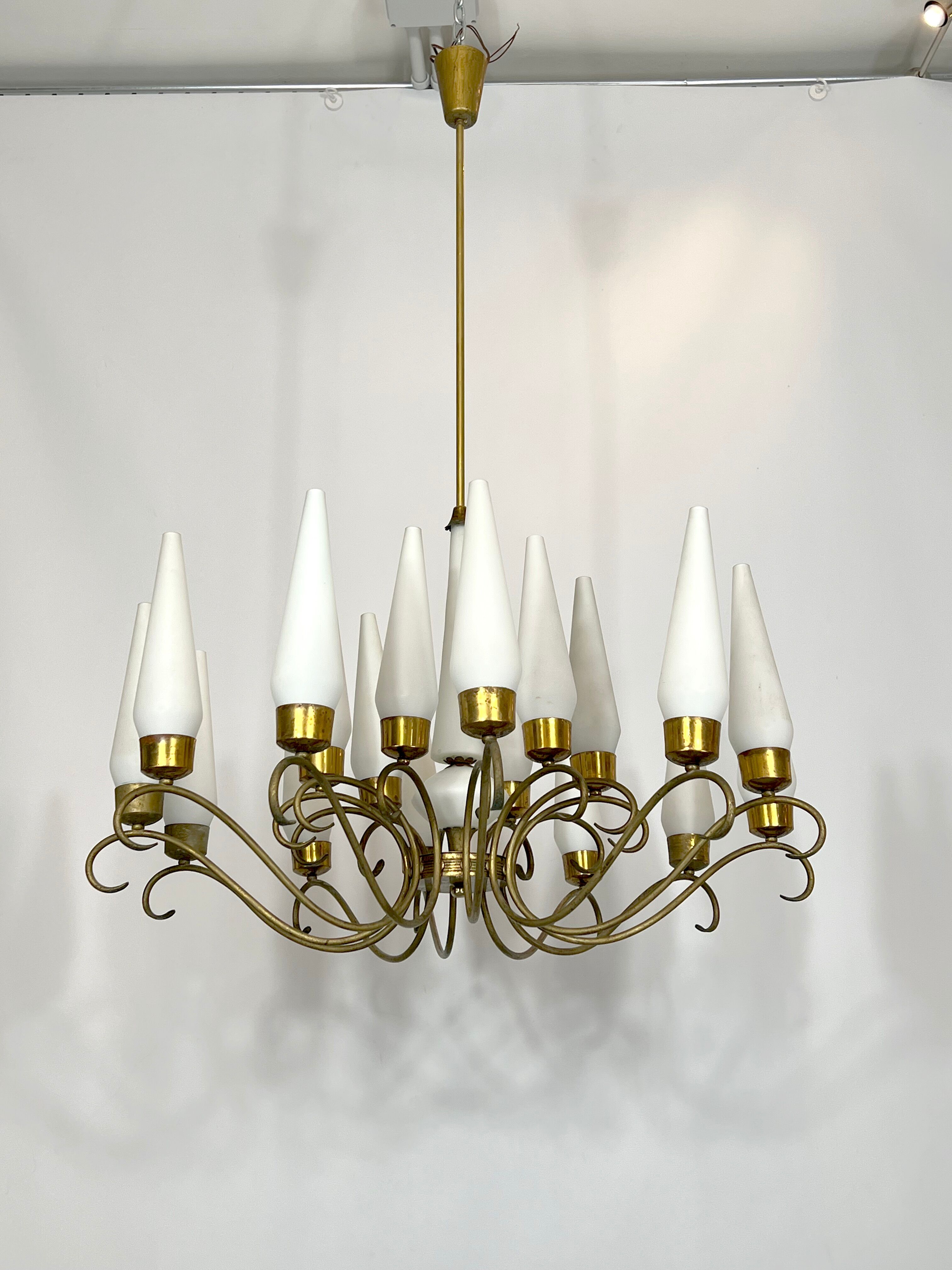 Arredoluce Monza 18 lights chandelier from 50s