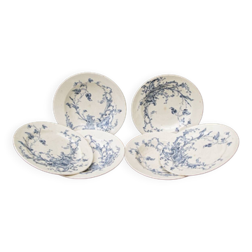 Set of 6 Jules Vieillard iron earth plates, St buveurs model