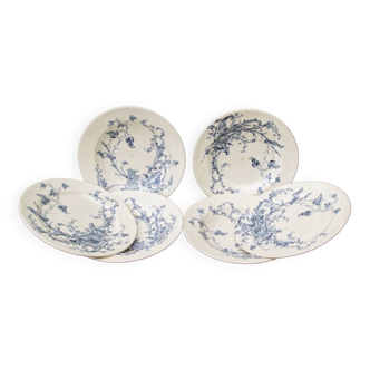 Lot de 6 assiettes terre de fer Jules Vieillard, modèle St buveurs