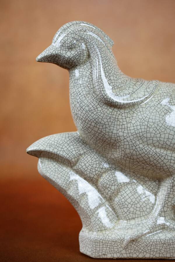Art Deco pheasant in glazed earthenware by Louis Fontinelle - 1930s