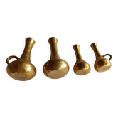 Vases solifleur en laiton brutaliste italien des années 50 – Ensemble de 4