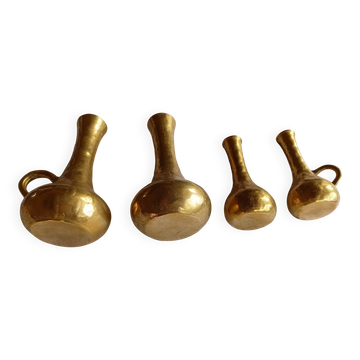 Vases solifleur en laiton brutaliste italien des années 50 – Ensemble de 4