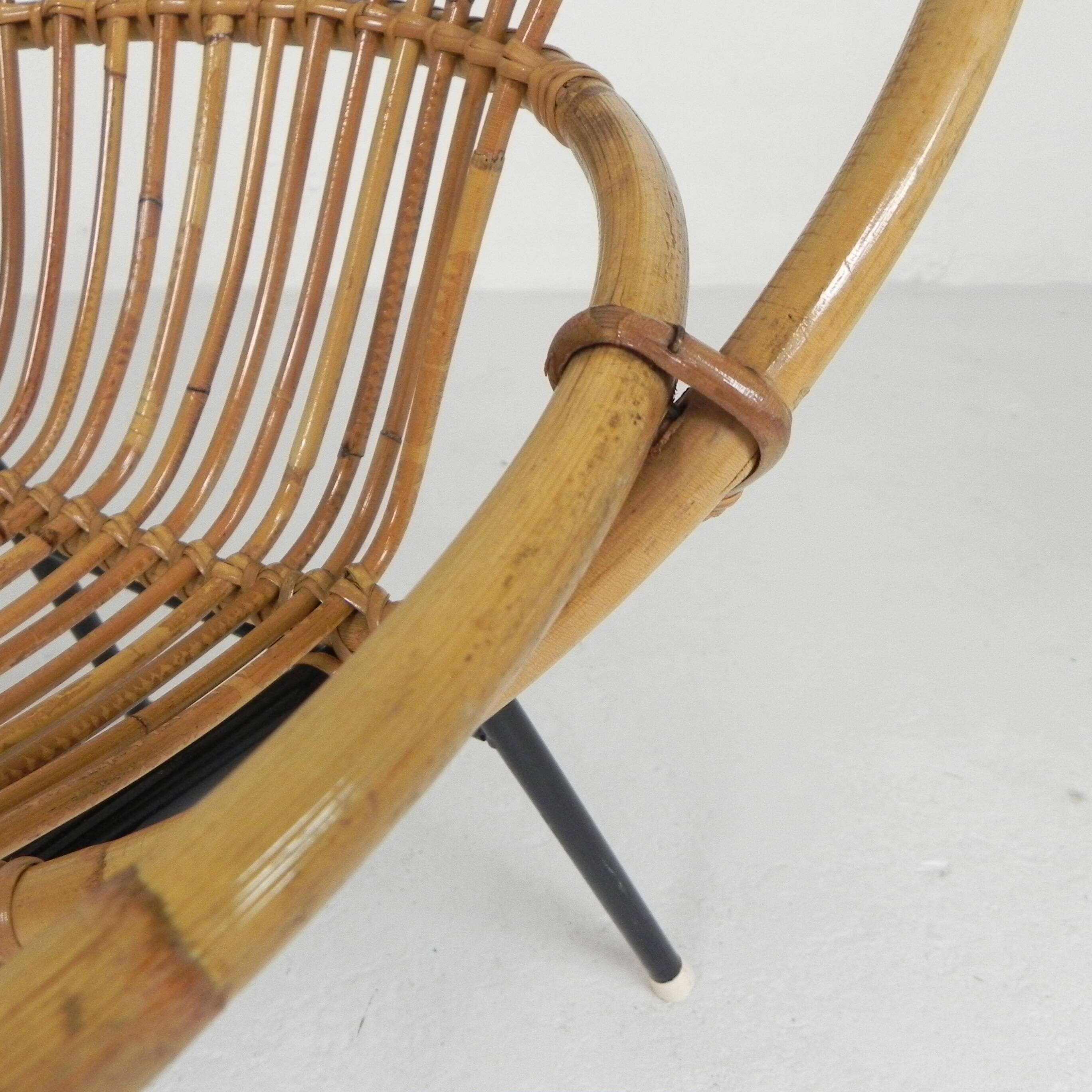 Vintage Rohe Noordwolde bamboo chair, 1960s