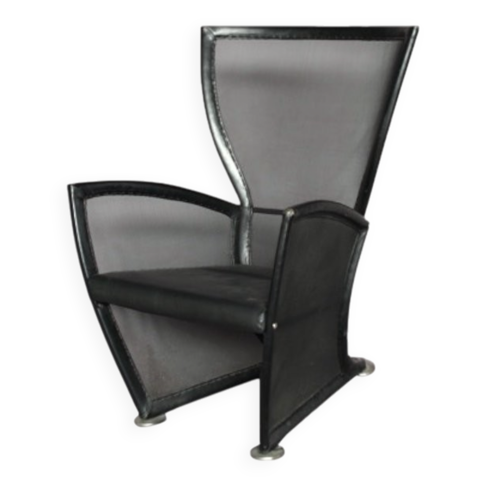 Vintage Leather Armchair by Paolo Nava, Italy, 1970s