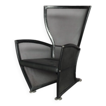 Vintage Leather Armchair by Paolo Nava, Italy, 1970s