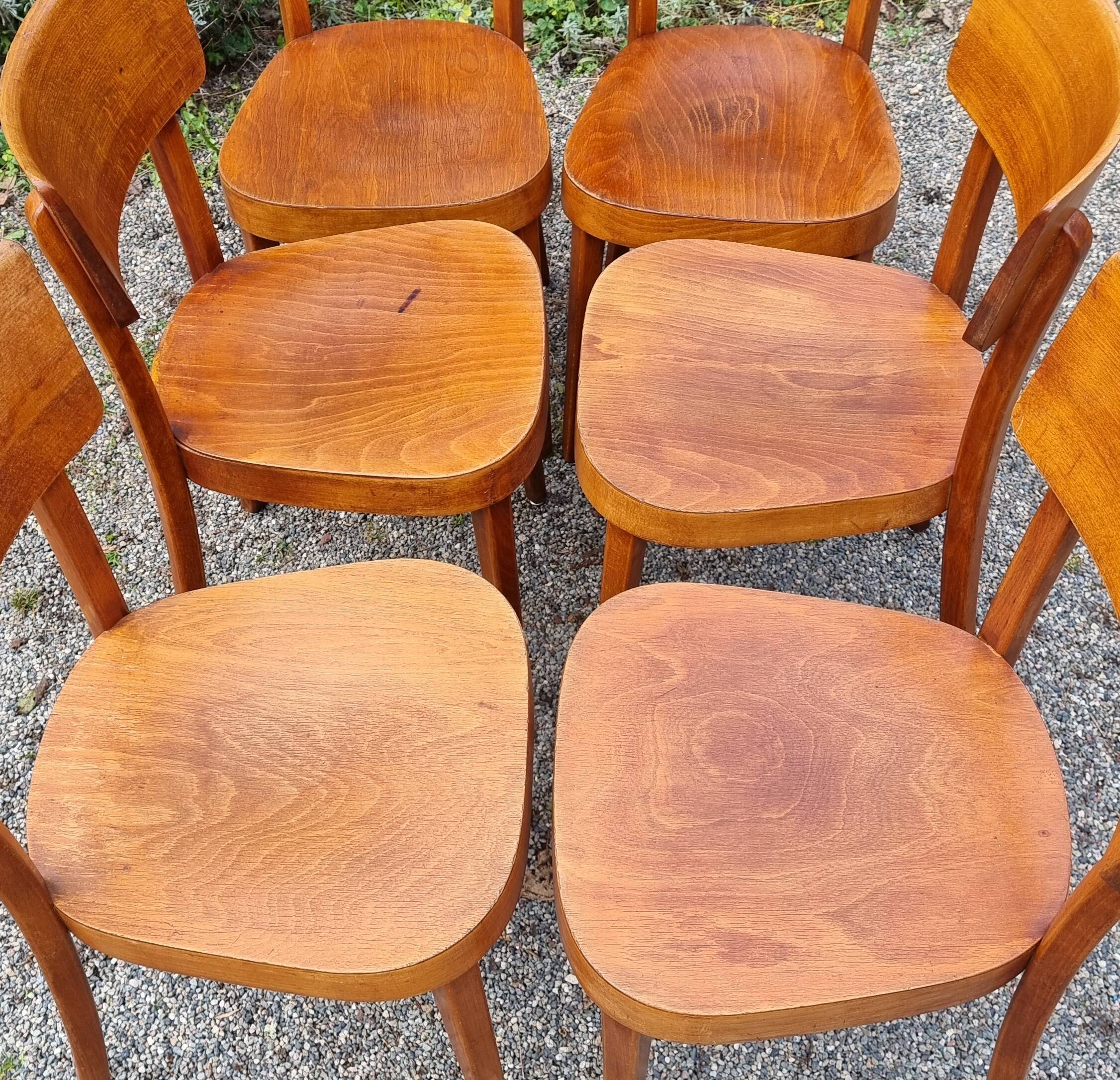 6 "classic" bistro chairs from Horgen-Glarus (Switzerland) 1950s