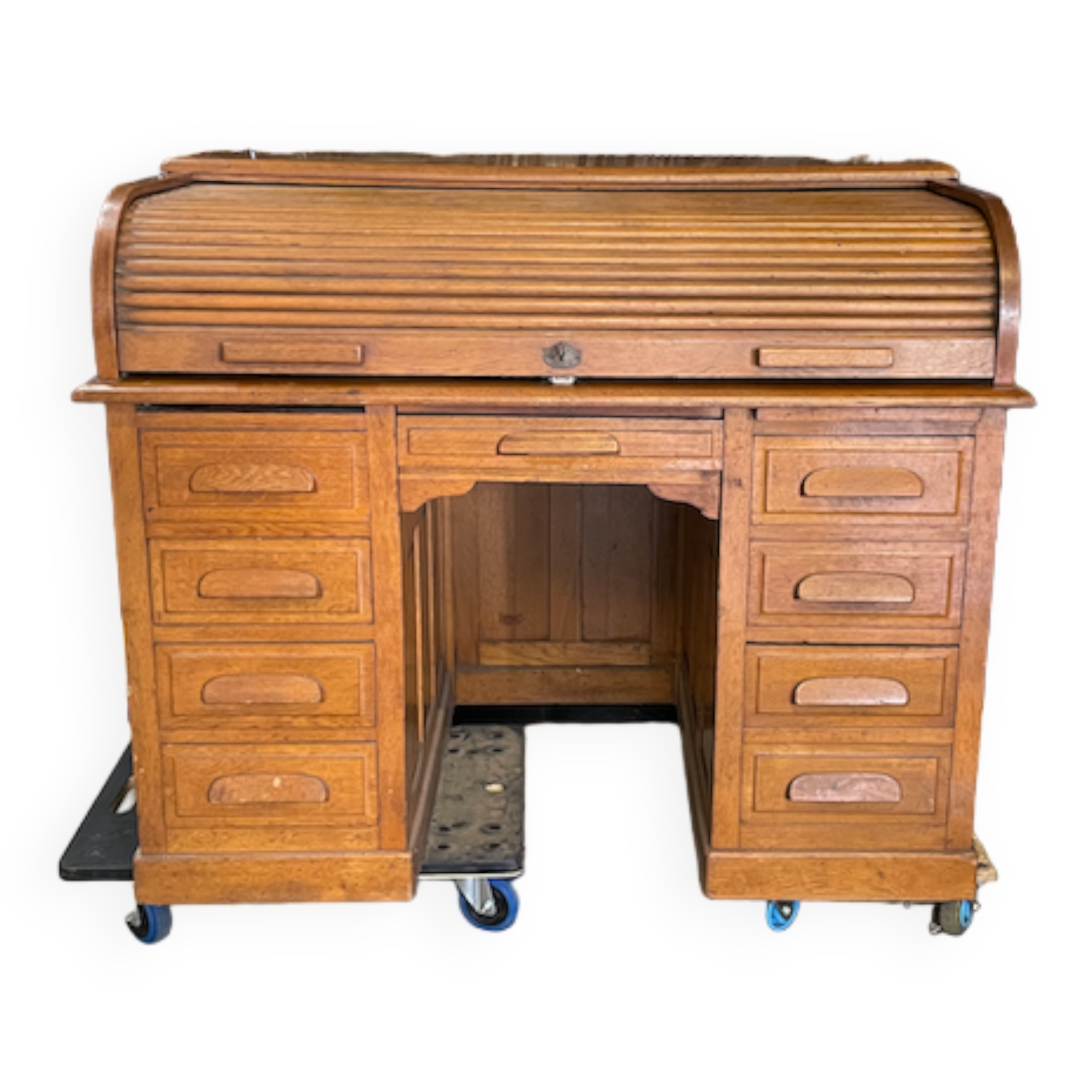 Double box oak cylinder desk early twentieth century (1930/1940)