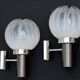 Pair of wall lamps Mazzega opalescent Murano Italy