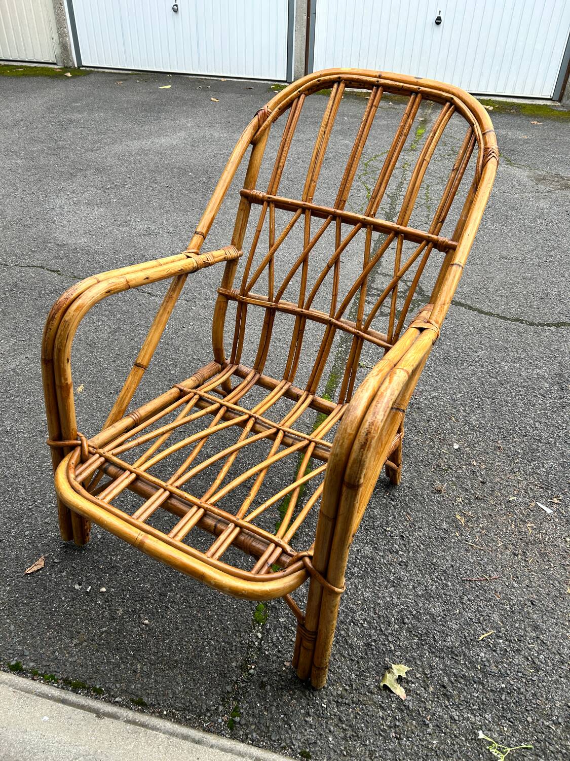Vintage wicker armchair