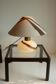 Murano glass brass table lamp with matching shade, Italy 1970s.