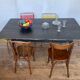 Series of 4 vintage chairs scoubidou of the 1950s