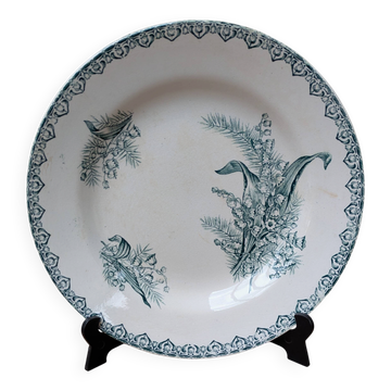 Plate Ste Amandinoise Saint Amand model lily of the valley ironstone n1 23cm