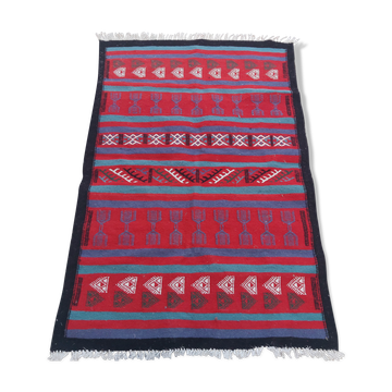 Tapis kilim multicolore fait main 100x145cm