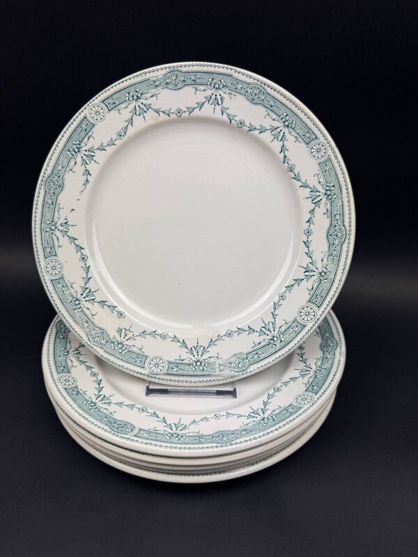 Lot de 6 assiettes anciennes en faïence Moulin des Loups & Hamage – Modèle Provence – Terre de Fer
