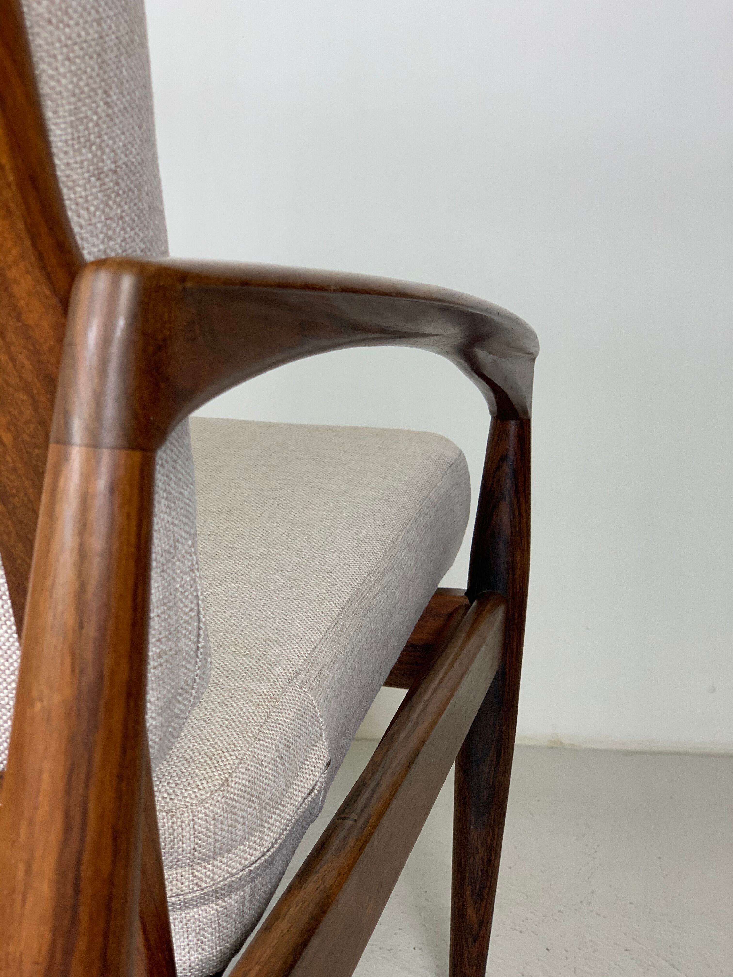 Danish palisander armchairs by Kai Kristiansen