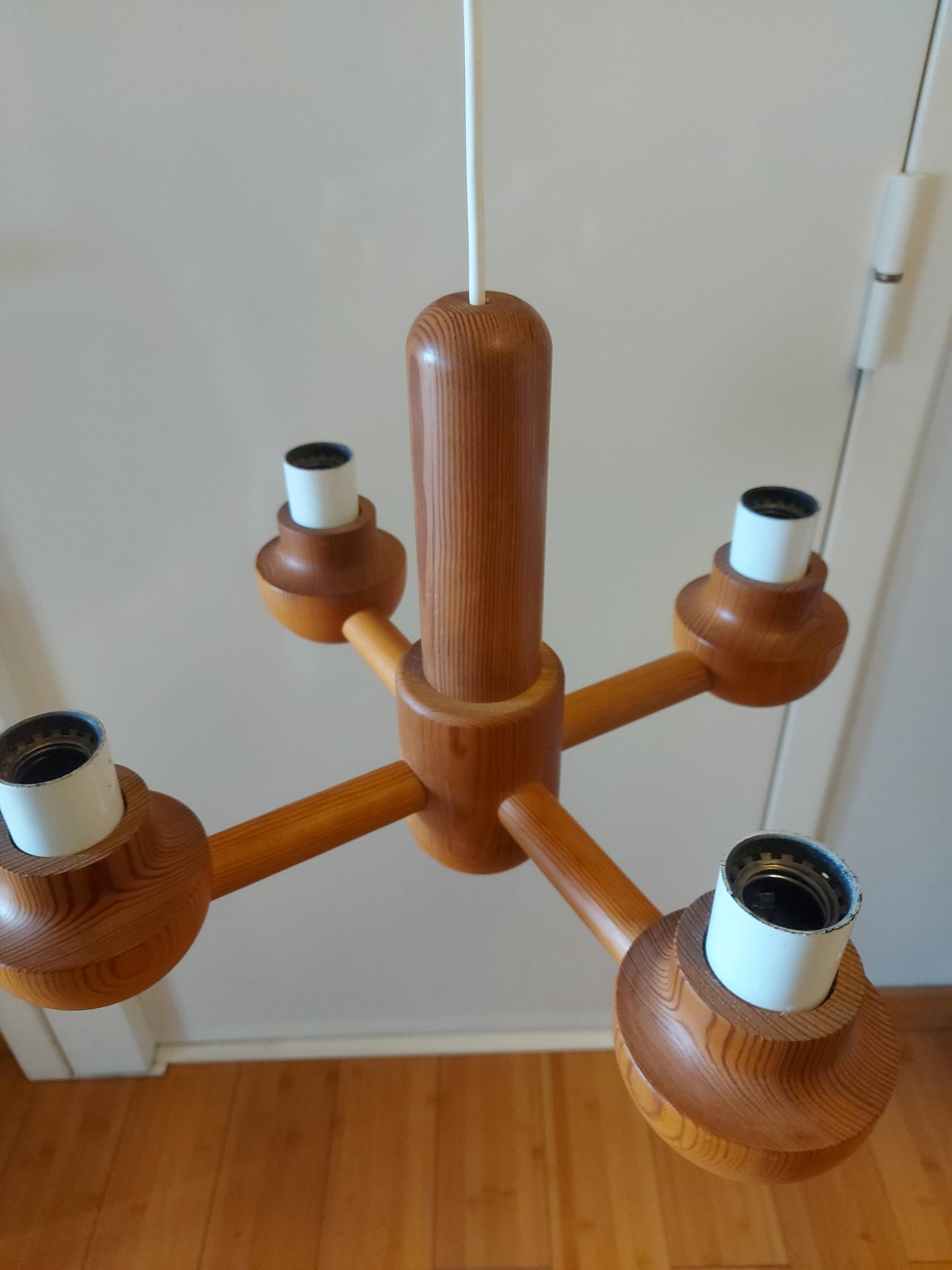 Vintage Ikea pine chandelier