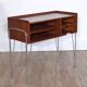 Vintage Scandinavian console in teak and chrome from the 1970s.