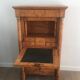 Empire-style secretary desk in burr walnut with detached columns, drop-front, and secret drawer