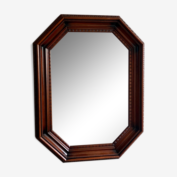 Wooden octagonal mirror - 87x67cm