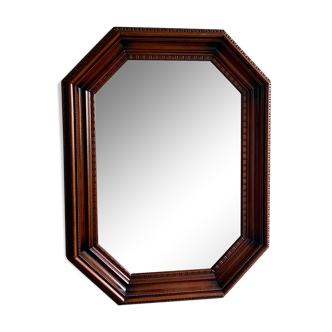 Miroir octogonal en bois - 87x67cm