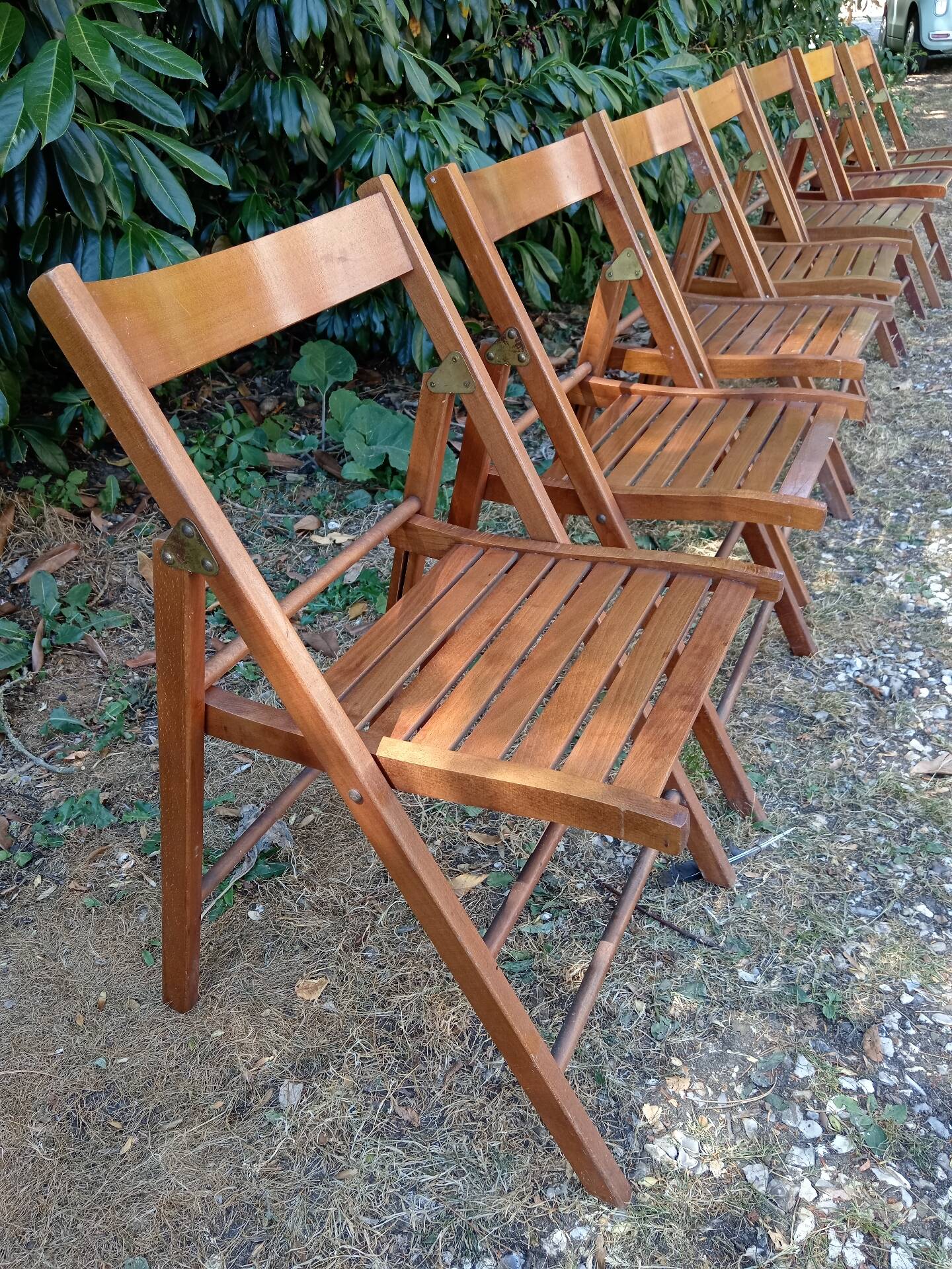 Vintage wooden folding chairs