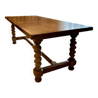 Large 8-person table in solid wood, Louis XIII (Louis 13) style