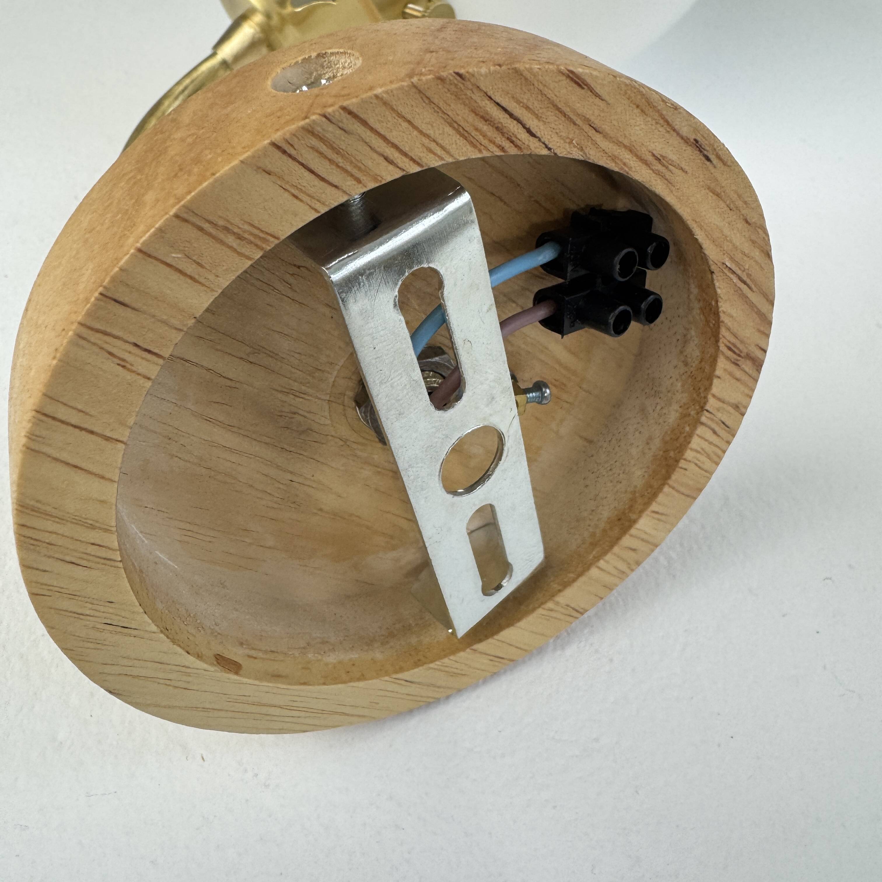 A pair of vintage opaline and brass wall lights