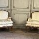 Pair of large Louis XV armchairs stamped Nicolas Quinibert Foliot, Paris, 18th century