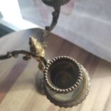 Sculpted candle holder with 3 bronze branches