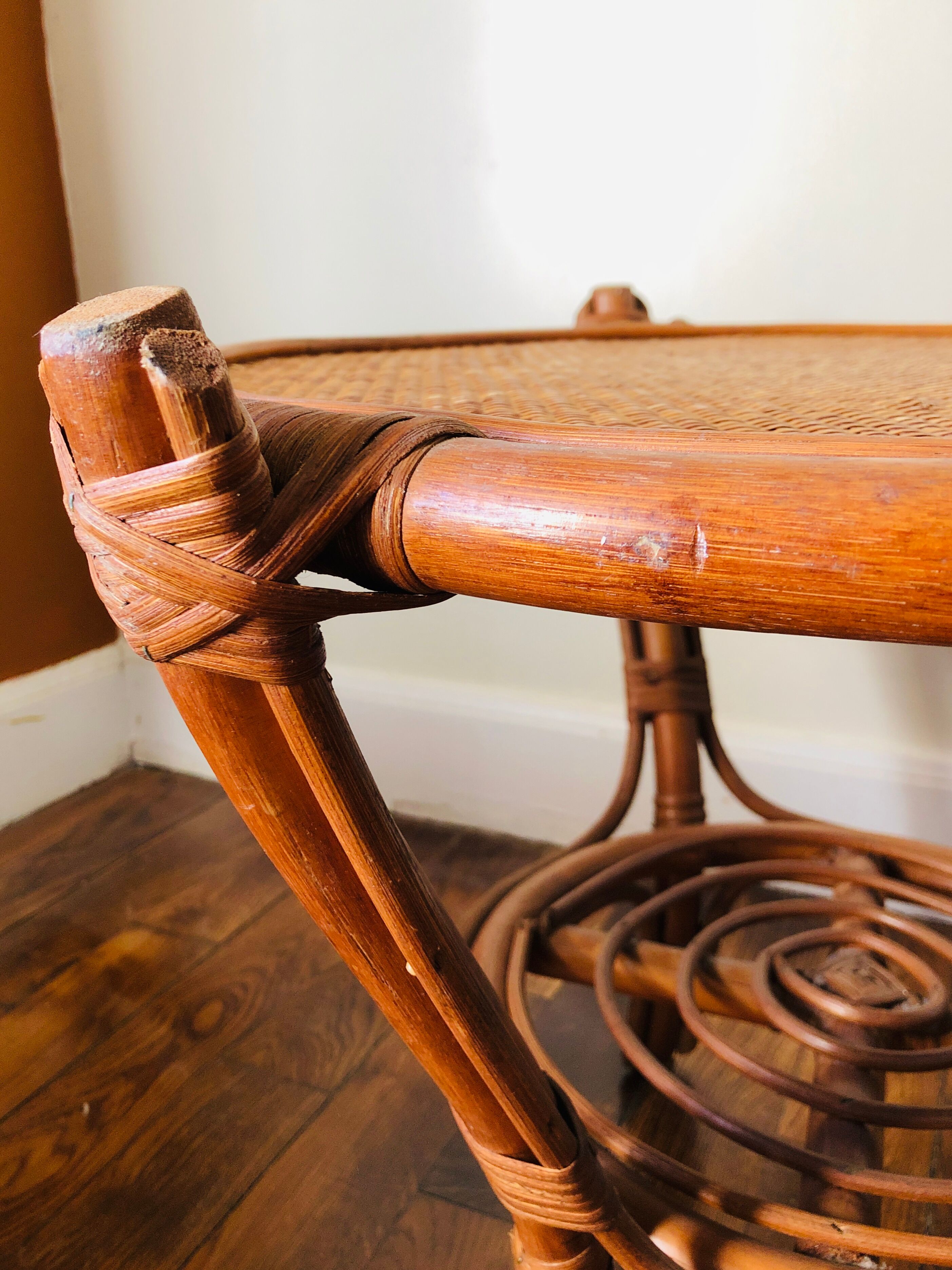 Rattan coffee table from 1960