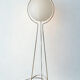 Chrome metal floor lamp and rice paper Vate for IKEA 1990