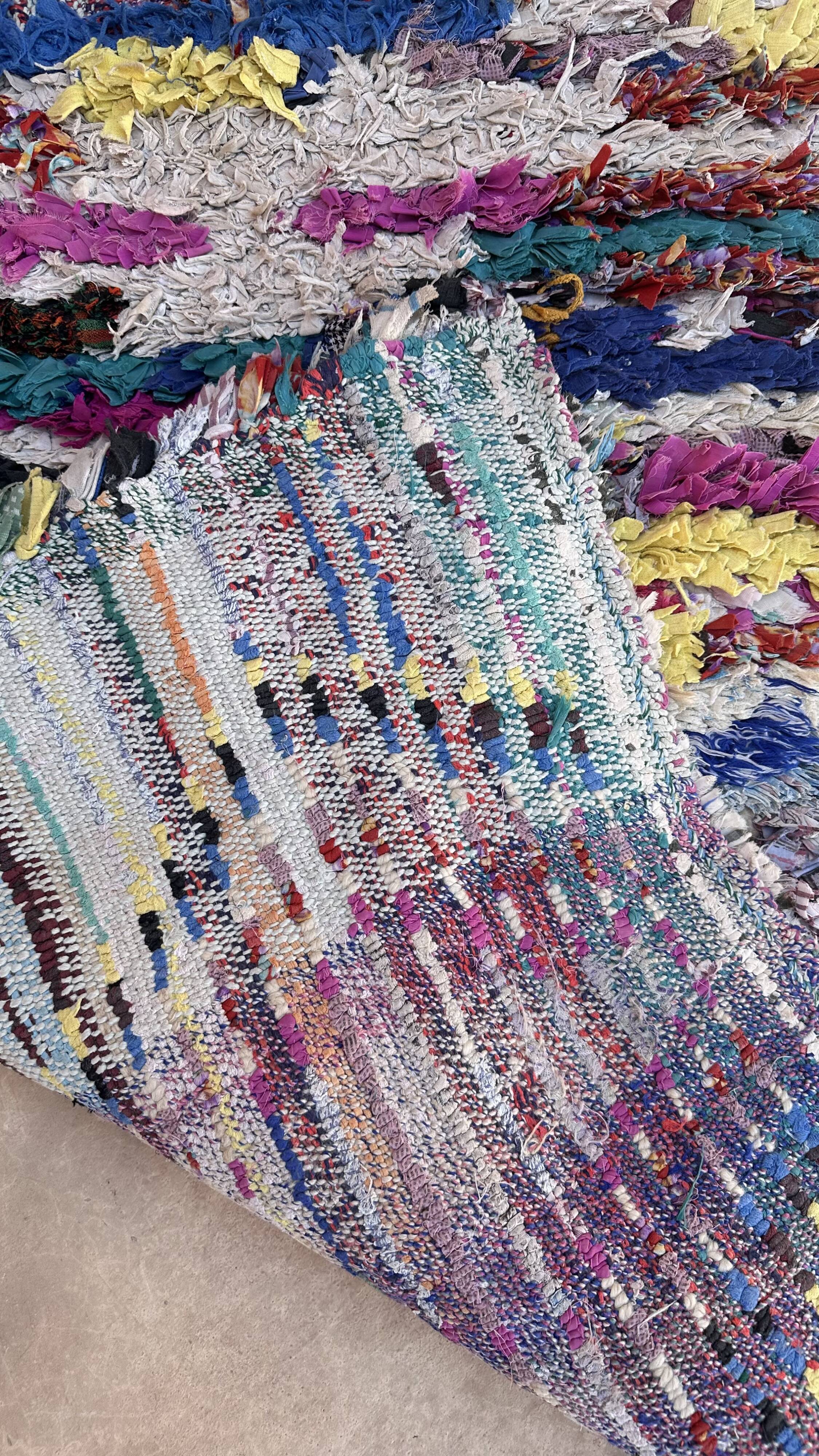 Colorful Boucherouite Moroccan rug - 72 x 154 cm