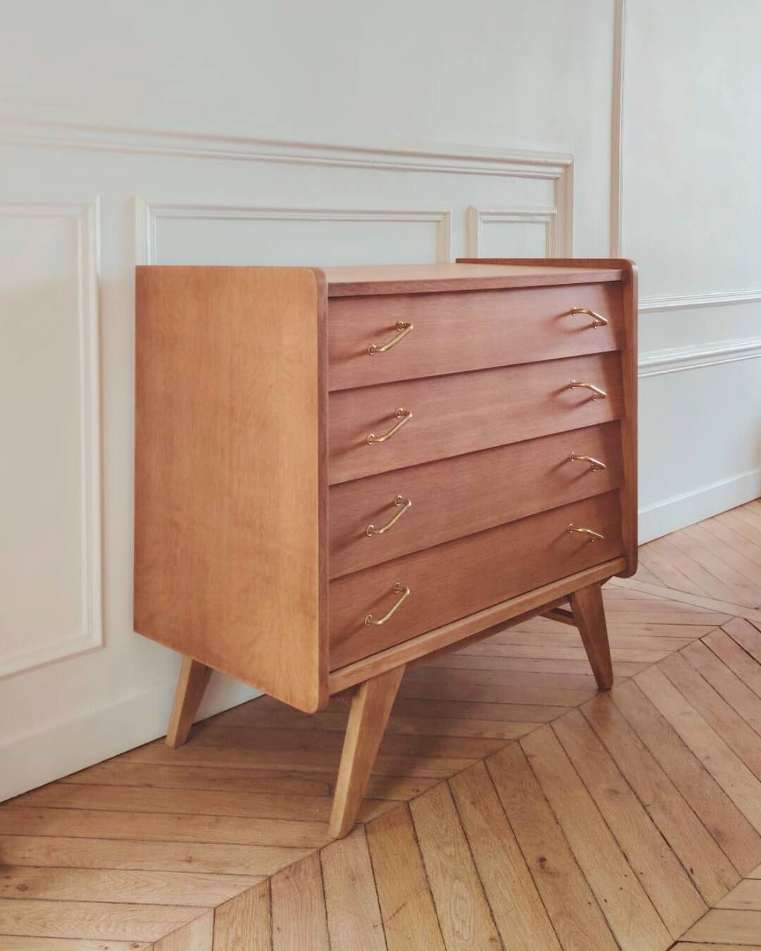 Commode rénovée de style scandinave, années 50-60