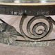 Art Deco ceiling light with wrought iron support