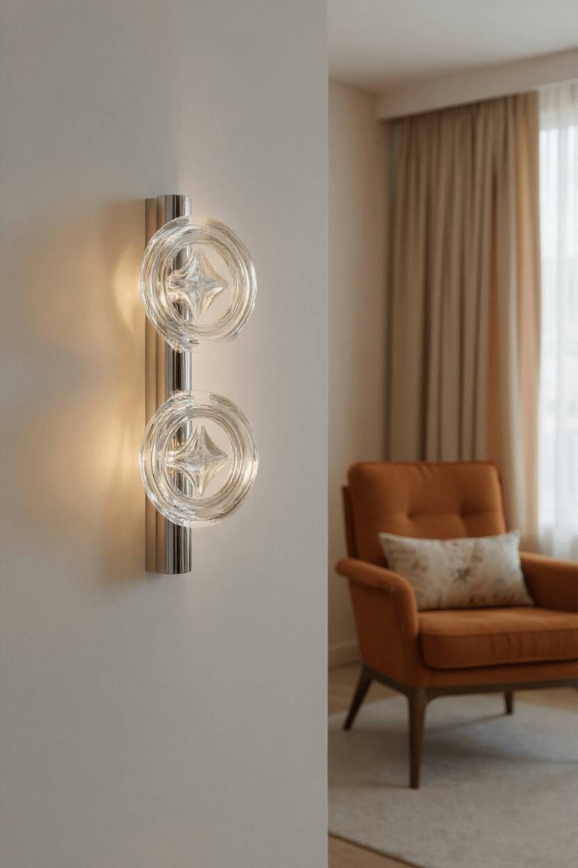 Pair of Space Age 70s double wall lights