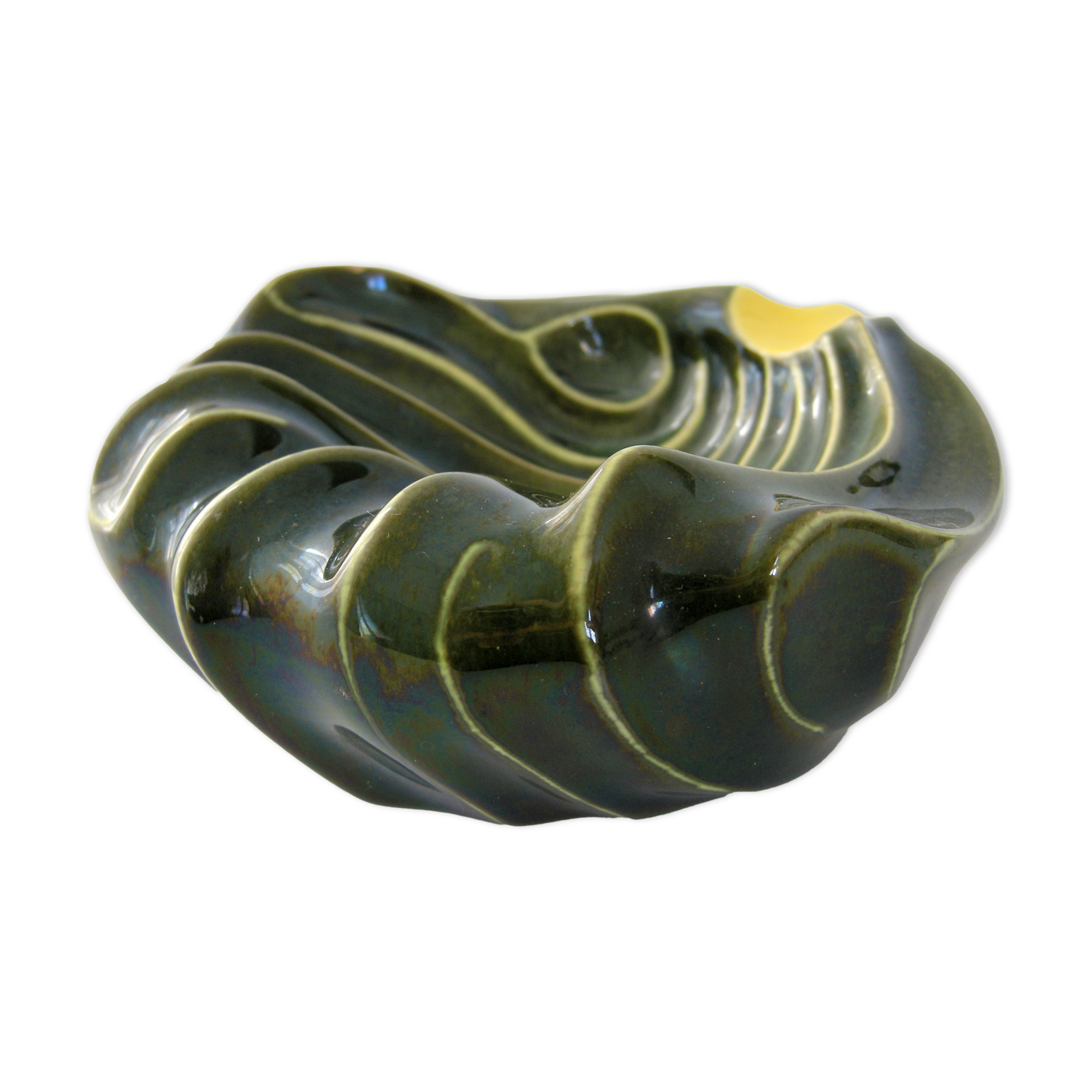 Vintage ashtray 1950 two-tone ceramic