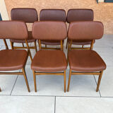 Set of 6 vintage Scandinavian dining chairs from the 1970s.