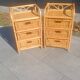 Pair of 1970s rattan bedside tables