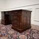 Classic English desk with green leather inlay.