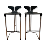 Modern Black and Chromed Barstools from Casamania, Set of 2
