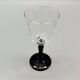 6 liqueur glasses on black opaline foot france, onyx luminarc vintage