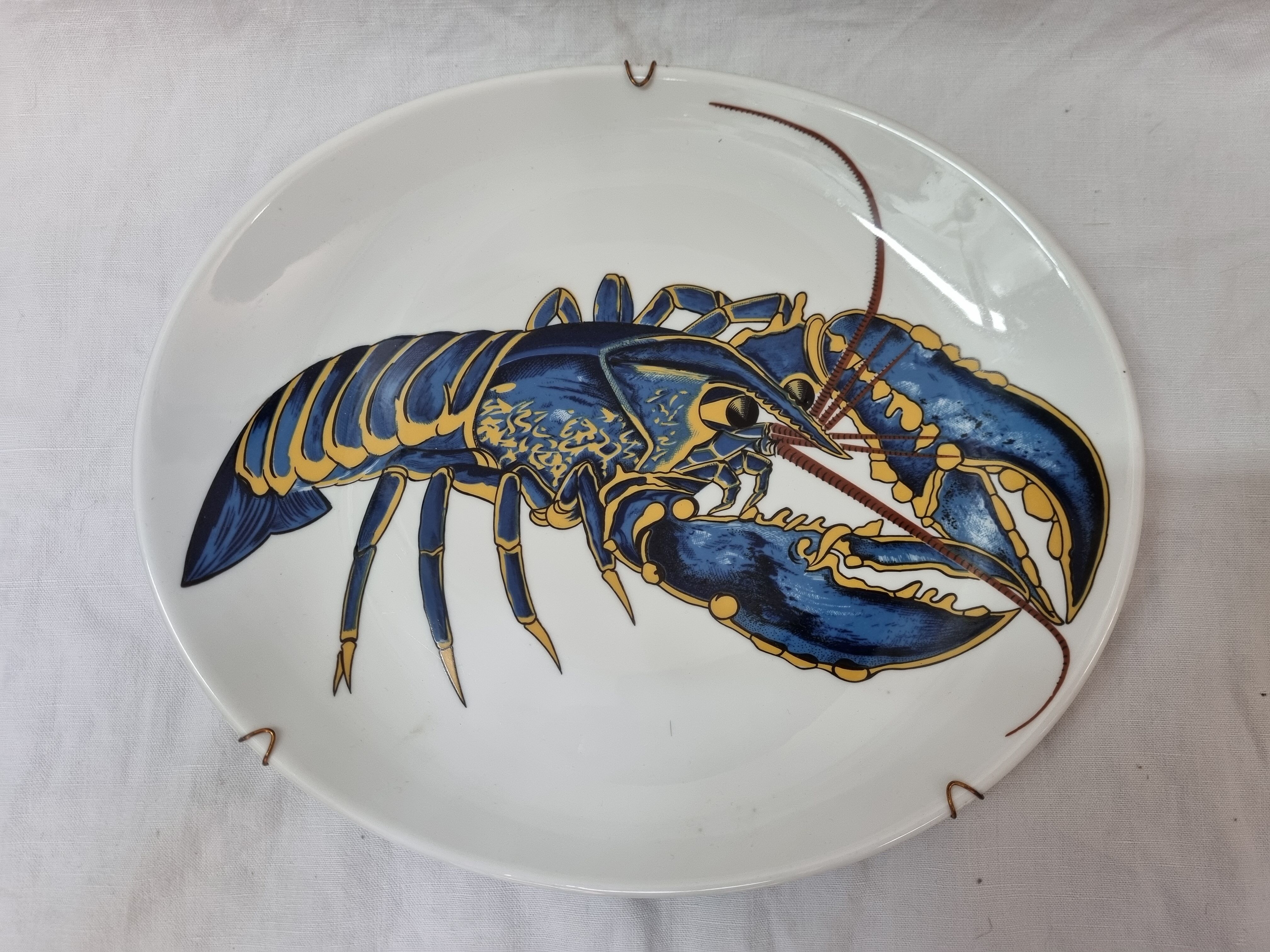 Blue lobster plate, Pillivuyt