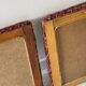 Paire de miroirs rotin osier vintage