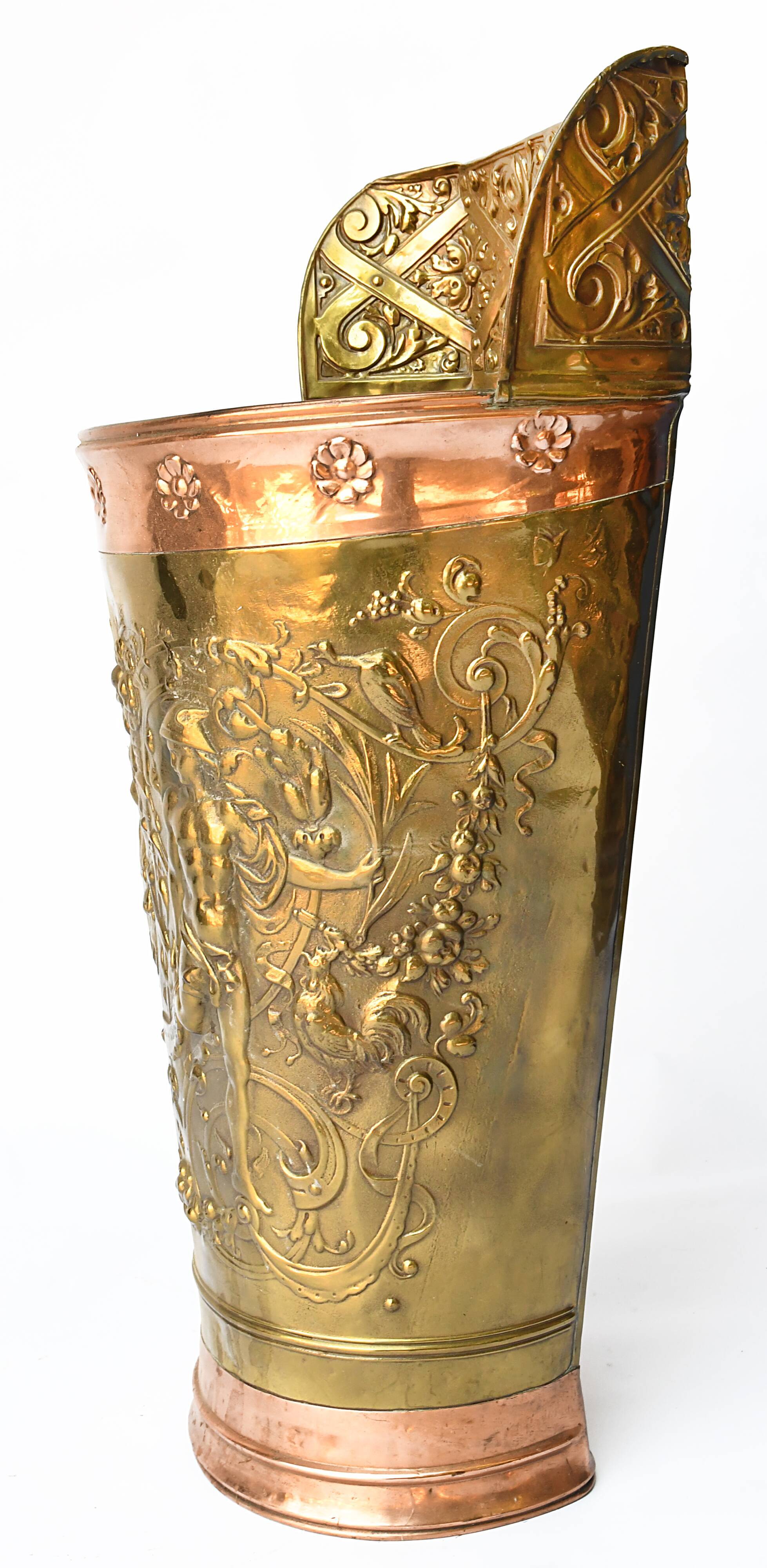 Copper umbrella door with repelled decoration