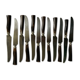 Set of 12 old knives Fontenille Pataud