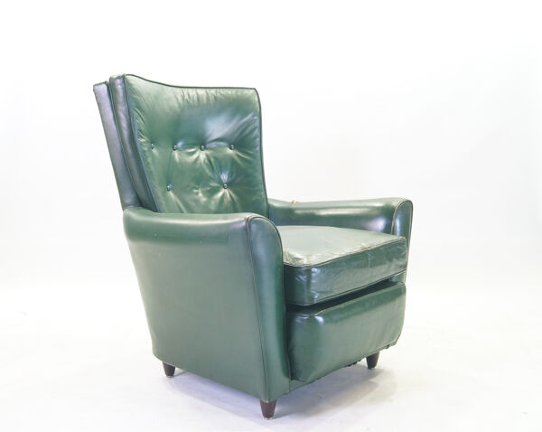 fauteuil club en cuir vert