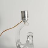 Sculptural Clear Crystal Glass Table Lamp by Schneider, France, 1950s